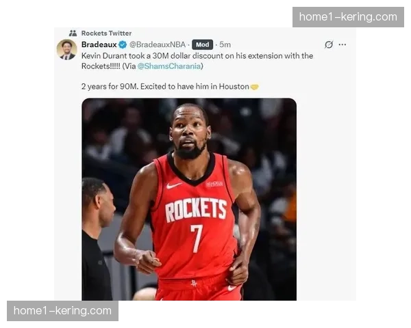 火箭薪资结构面临爆炸风险 杜兰特6000万年薪压垮未来空间